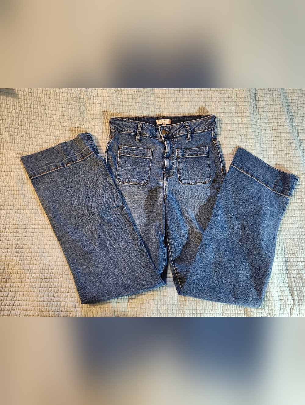 Bagatelle Collection Wide Leg Women's Jeans in Blue